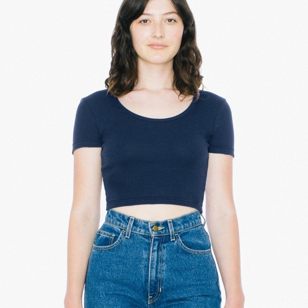 American Apparel Navy Blue Crop Top